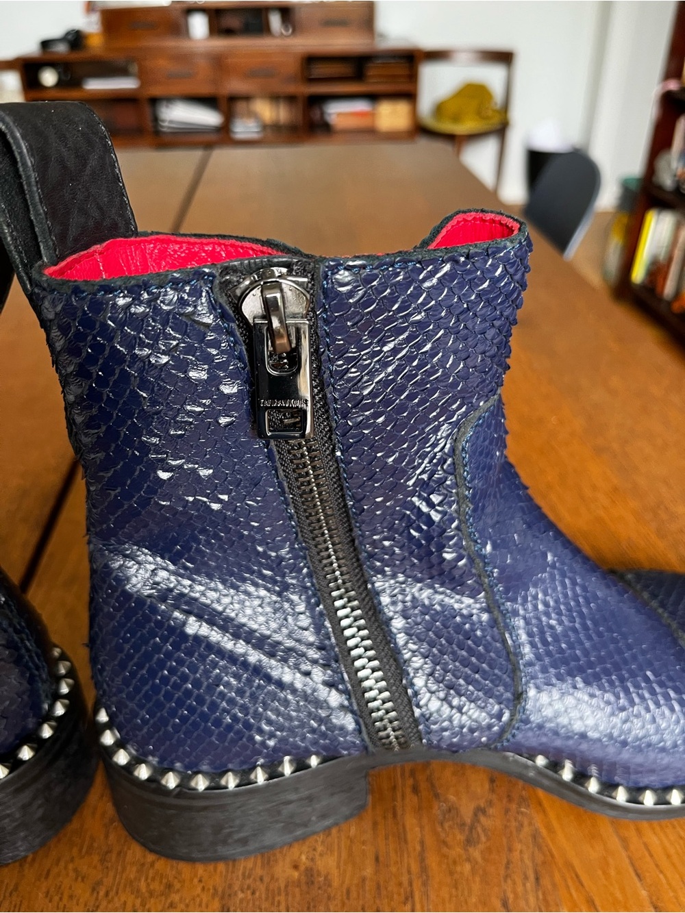 Cobalt blue leather textured boots by Zadig & Voltaire Sz 39 - Picture 5 of 17